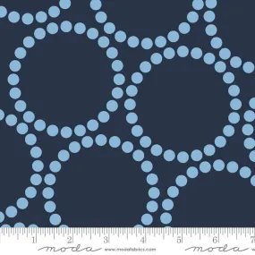 3 Yard Cut - SALE Pearl Bracelet WIDE BACK 108023 Peacoat - Moda Fabrics - 107/108" Wide - Circle Dots Round - Quilting Cotton Fabric