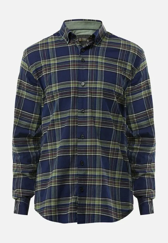 6th Sense BD Gold Long Sleeve Check Shirt O#15 - Navy/Green