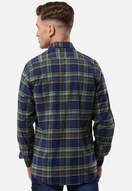 6th Sense BD Gold Long Sleeve Check Shirt O#15 - Navy/Green