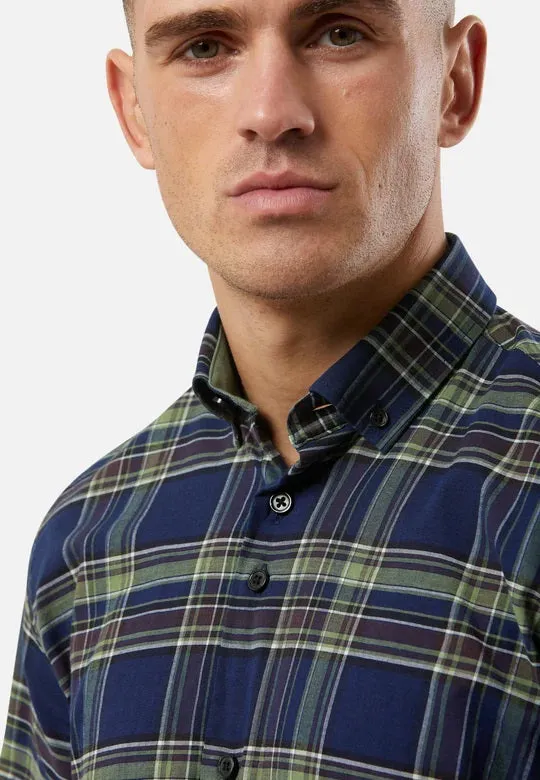 6th Sense BD Gold Long Sleeve Check Shirt O#15 - Navy/Green