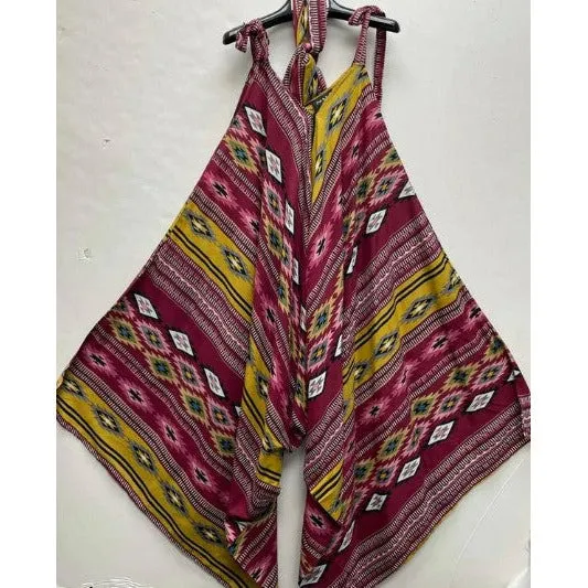 African Print Ankara Style Harem Pants Jumper Romper