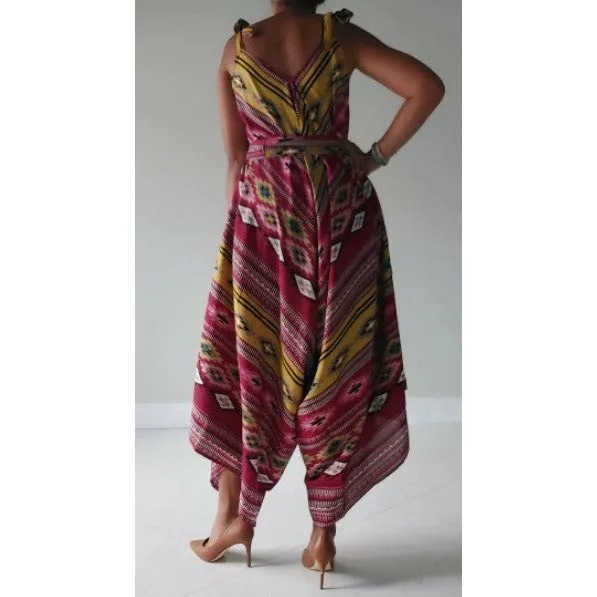 African Print Ankara Style Harem Pants Jumper Romper