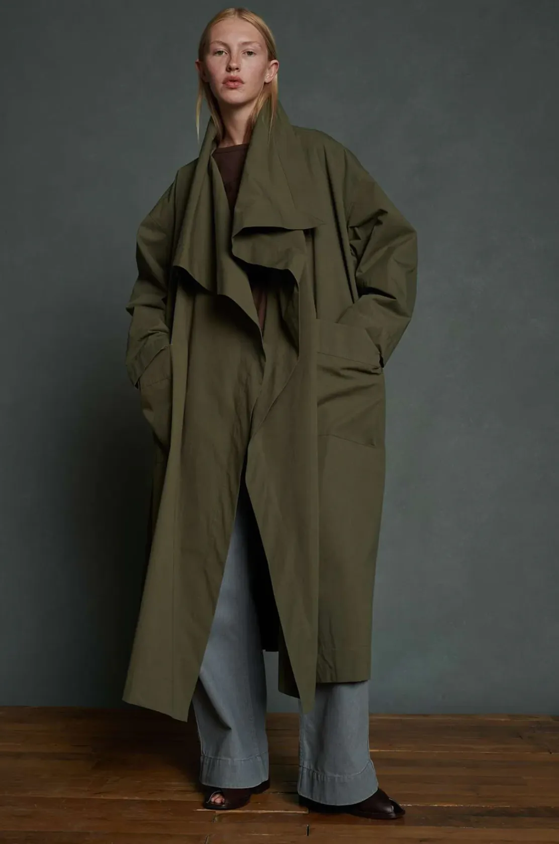 Albatros Vert de Gris Trench Coat