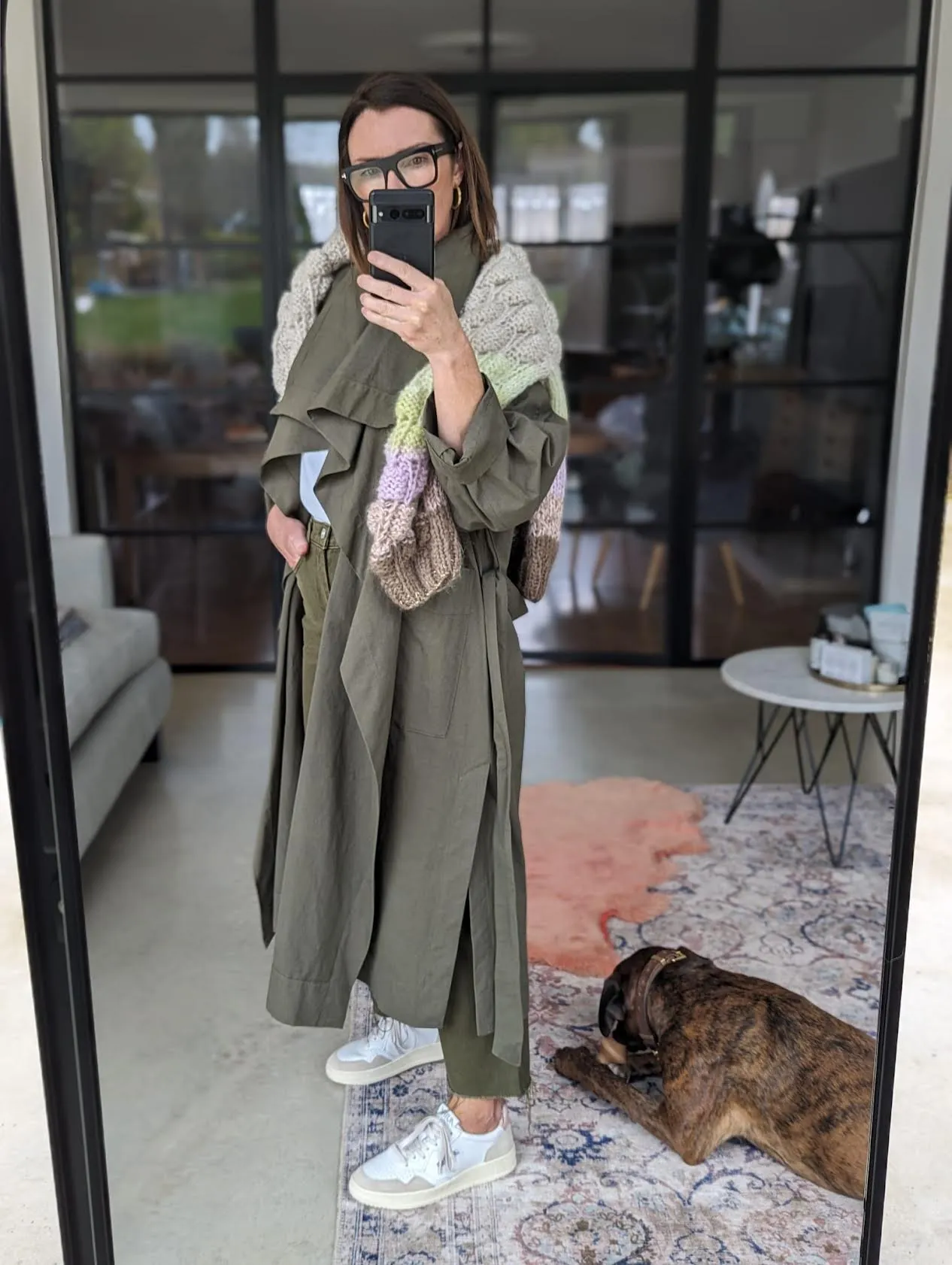 Albatros Vert de Gris Trench Coat