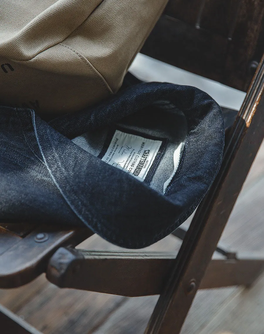 American Suit Washed Denim Hunting Lapel Men's Coat