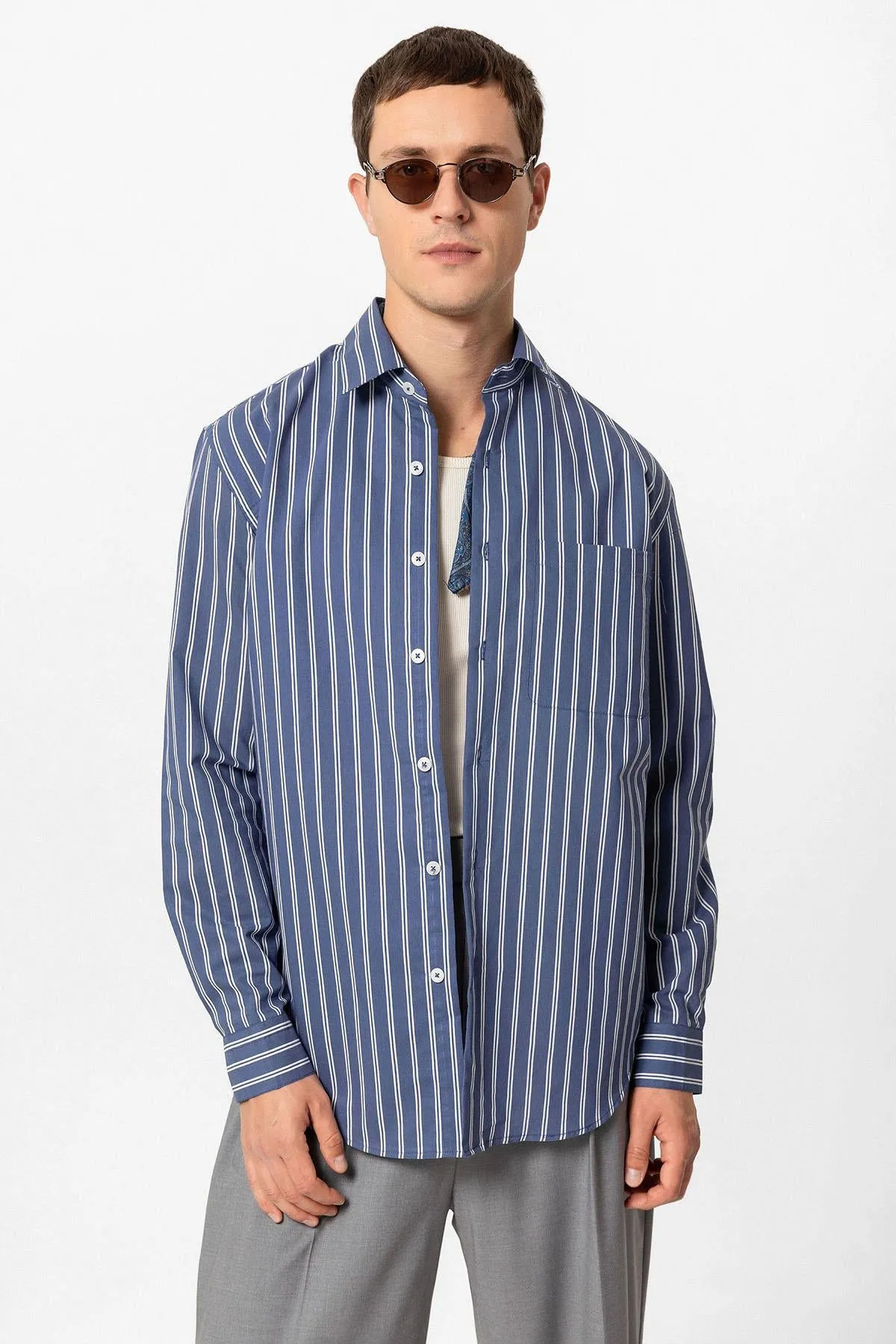 ANT Regular Fit Long Sleeve Striped Men's Shirt - Rockville