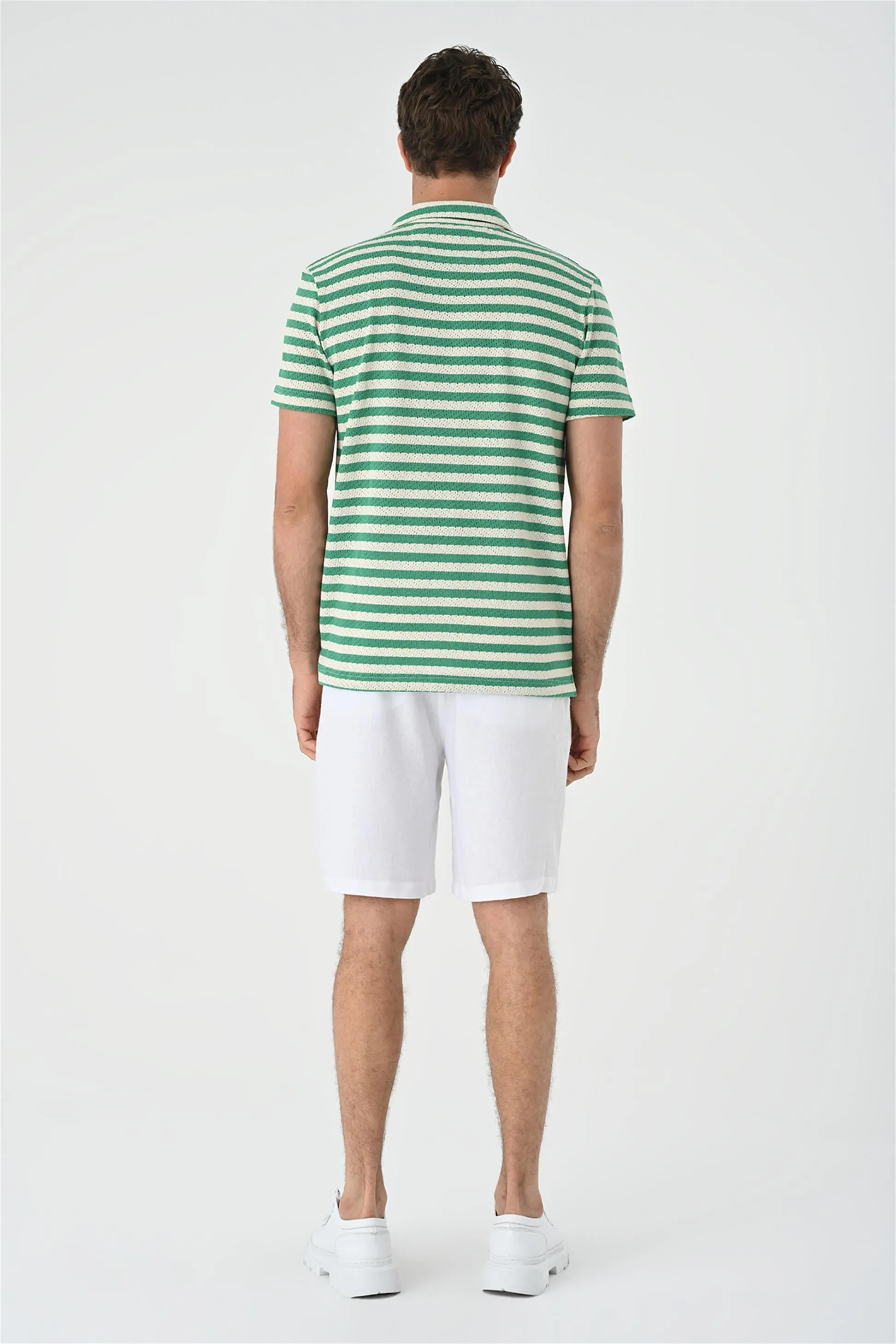 ANT Short Sleeve Striped Men's Knitwear Shirt - Merrillville