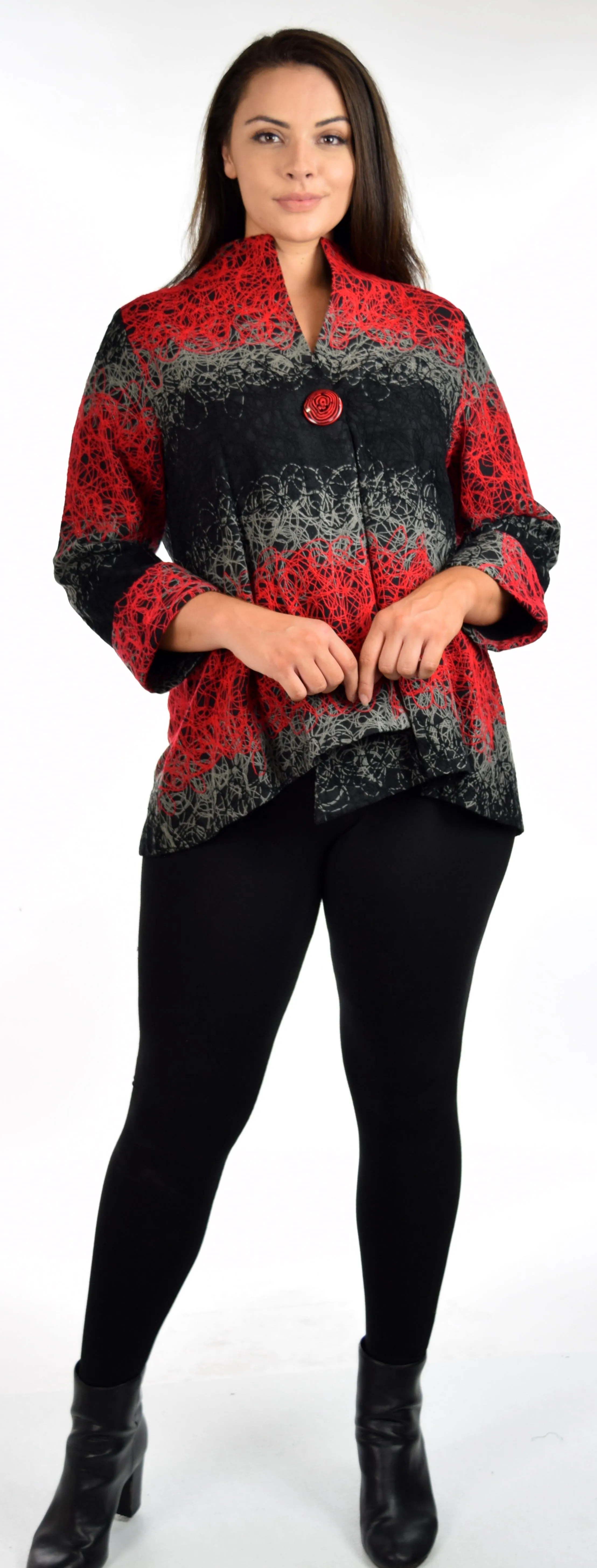 Aristocratic Jacket, High End Jacket, Crop Jacket, Designer Asymmetrical Crop Jacket. S to 3XL. Plus and Regular Size