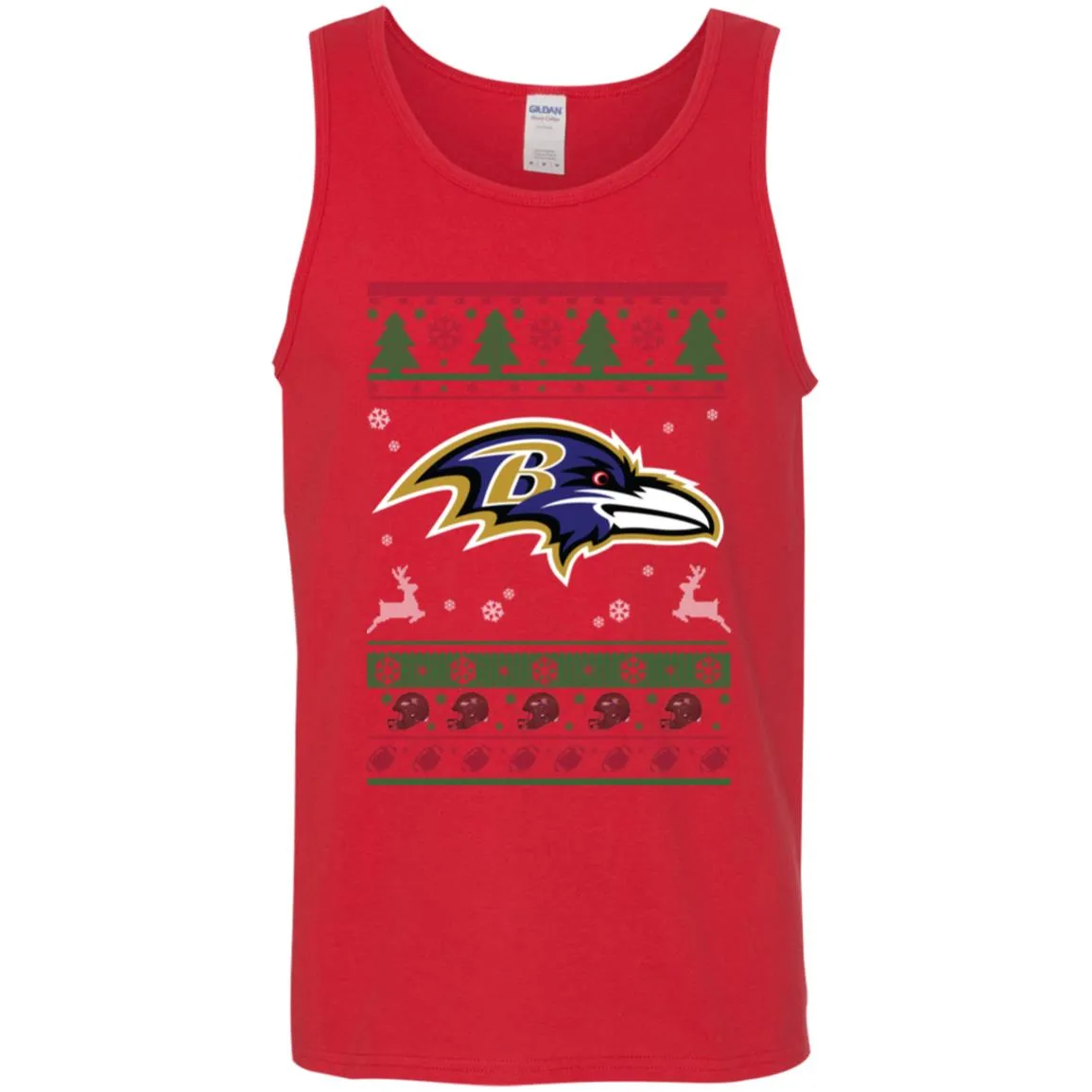 Baltimore Ravens Logo Football Teams Ugly Christmas Sweater Men Tank Top