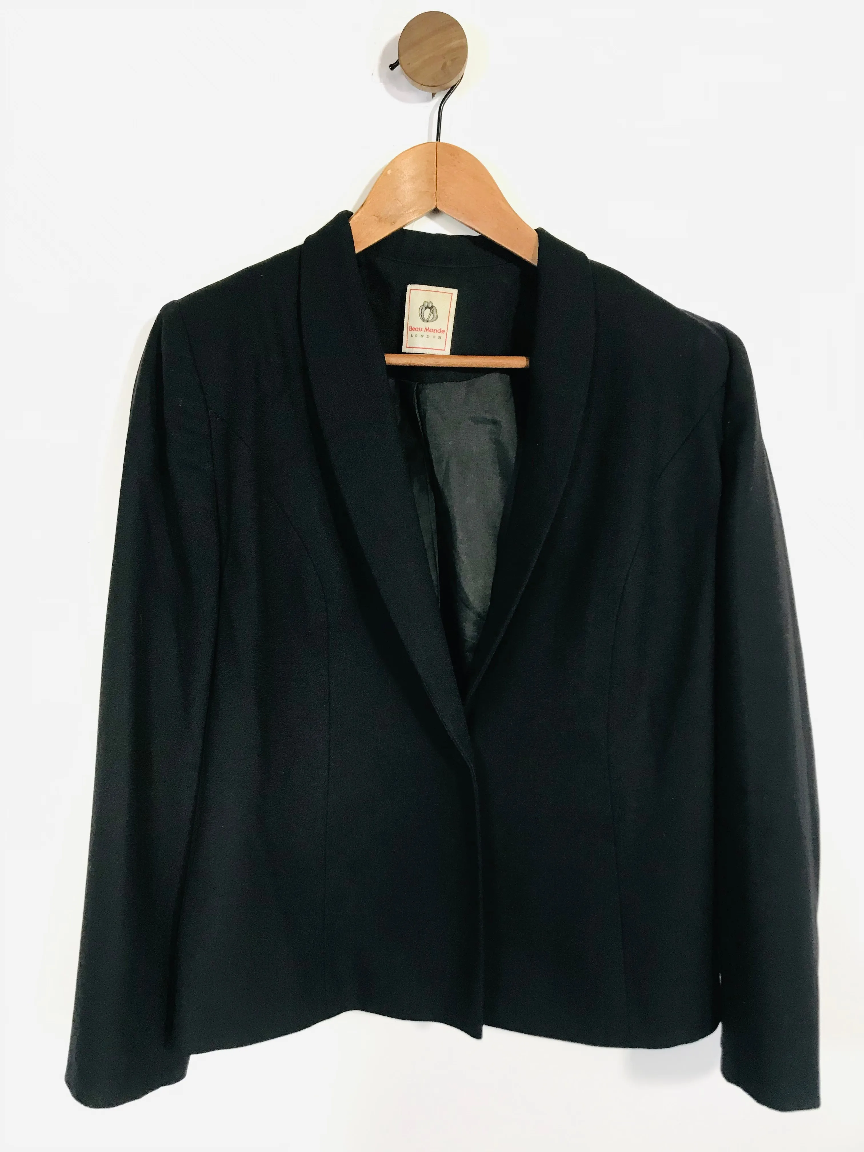 Beau Monde Women's Crop Blazer Jacket | UK12 | Blue