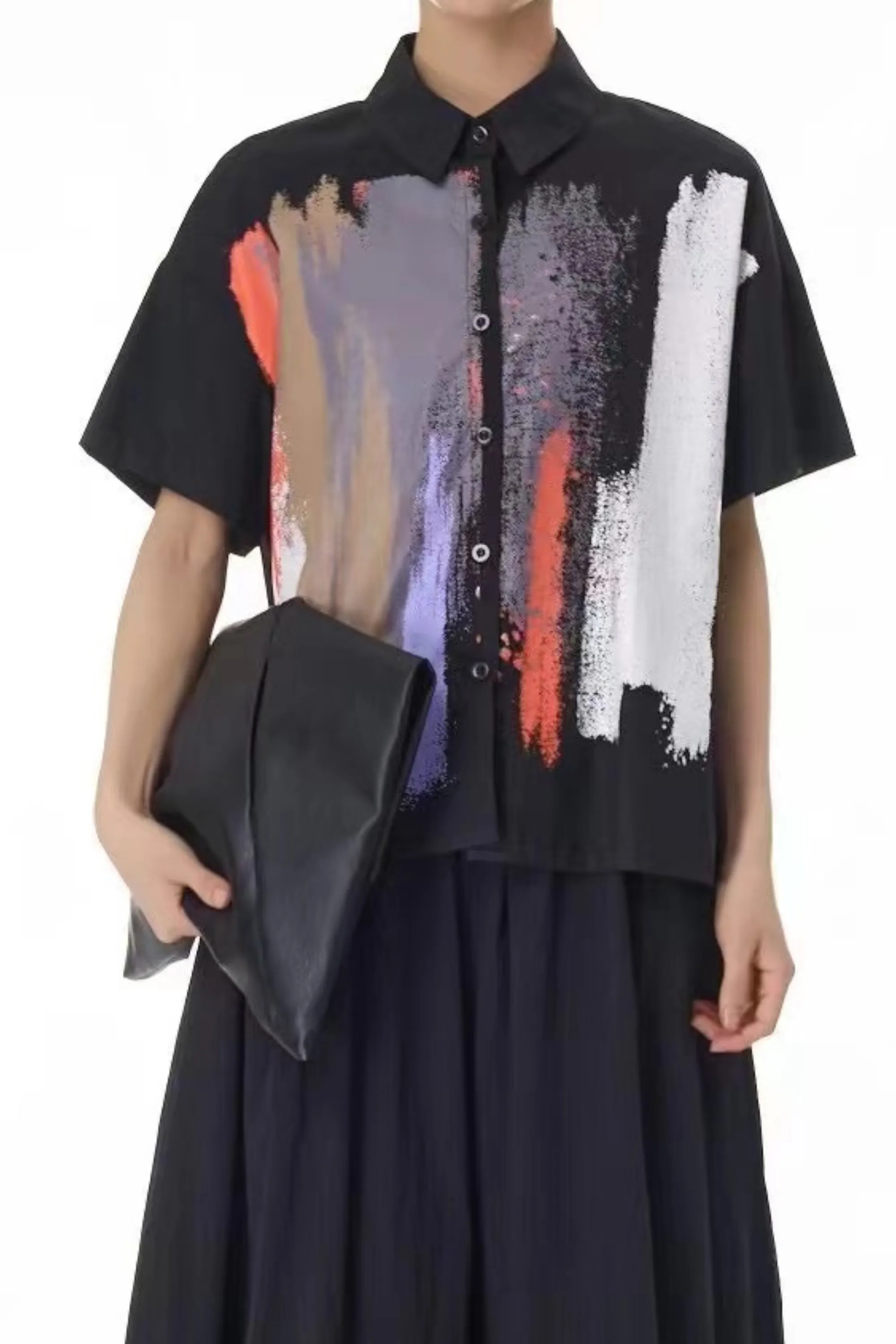 Black Surface Printed Shirt