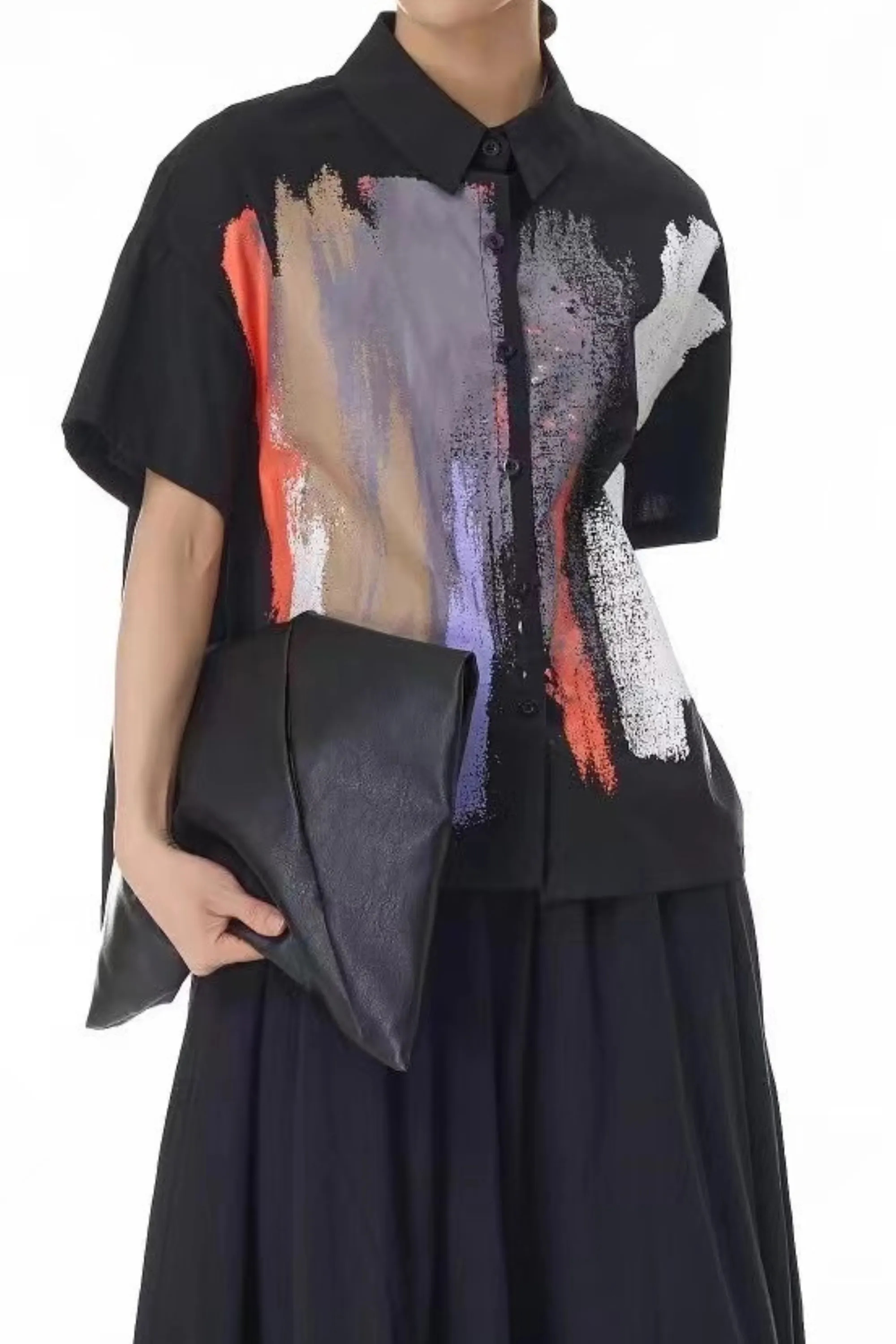 Black Surface Printed Shirt