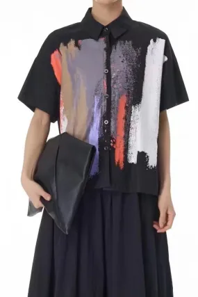 Black Surface Printed Shirt