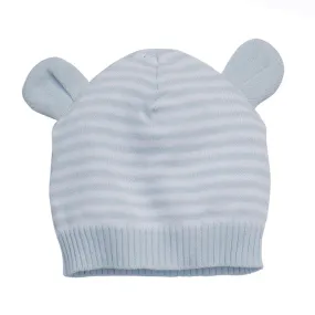 Blue Stripe Knit Hat w/ Ears