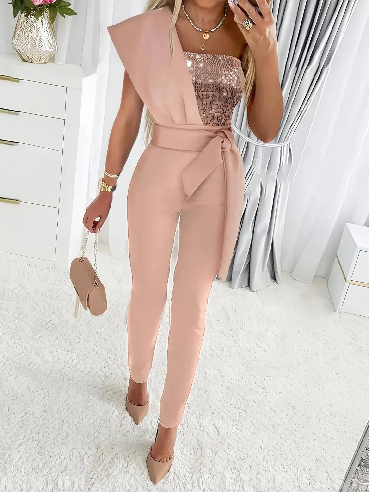 Bodycon Jumpsuit with Sequin