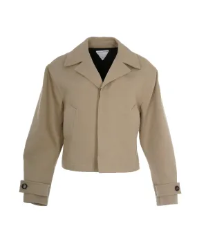 Bottega Veneta Beige Cotton Twill Short Trench Coat BNWT UKL1469