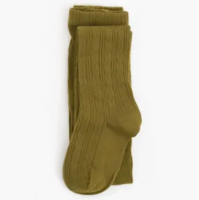 Bright Olive Cable Knit Tights