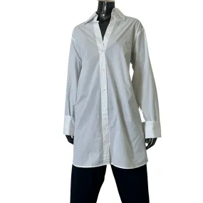Brit Shirt - Cotton Poplin - White/White