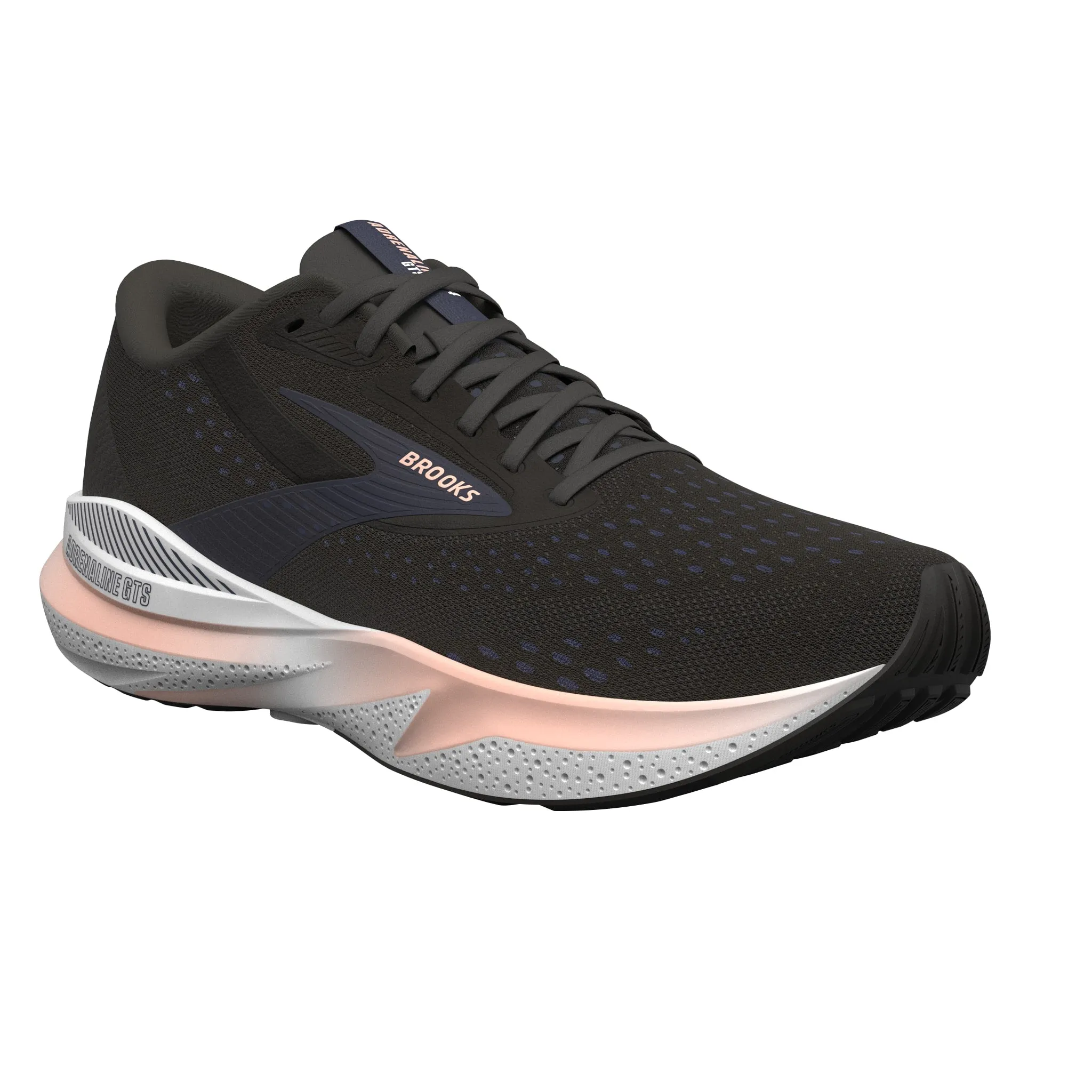 Brooks Womens Adrenaline GTS 24 - Black/Peach/Peacoat - Stability