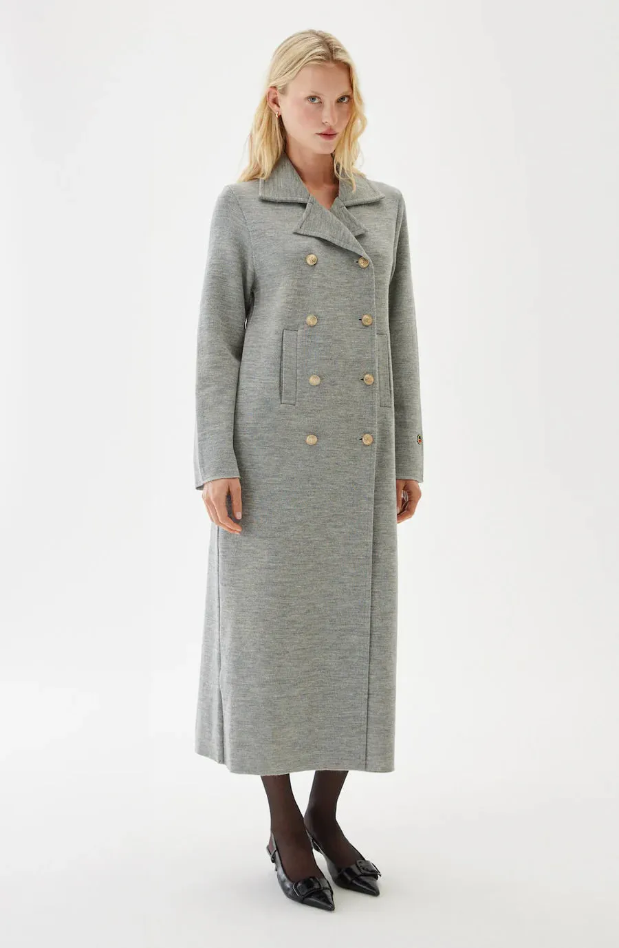 Busnel Roma Coat - Light Grey Melange