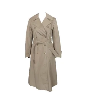 Celine Macadam Logo BUtton Trench Coat Stitch Beige DXBS2017