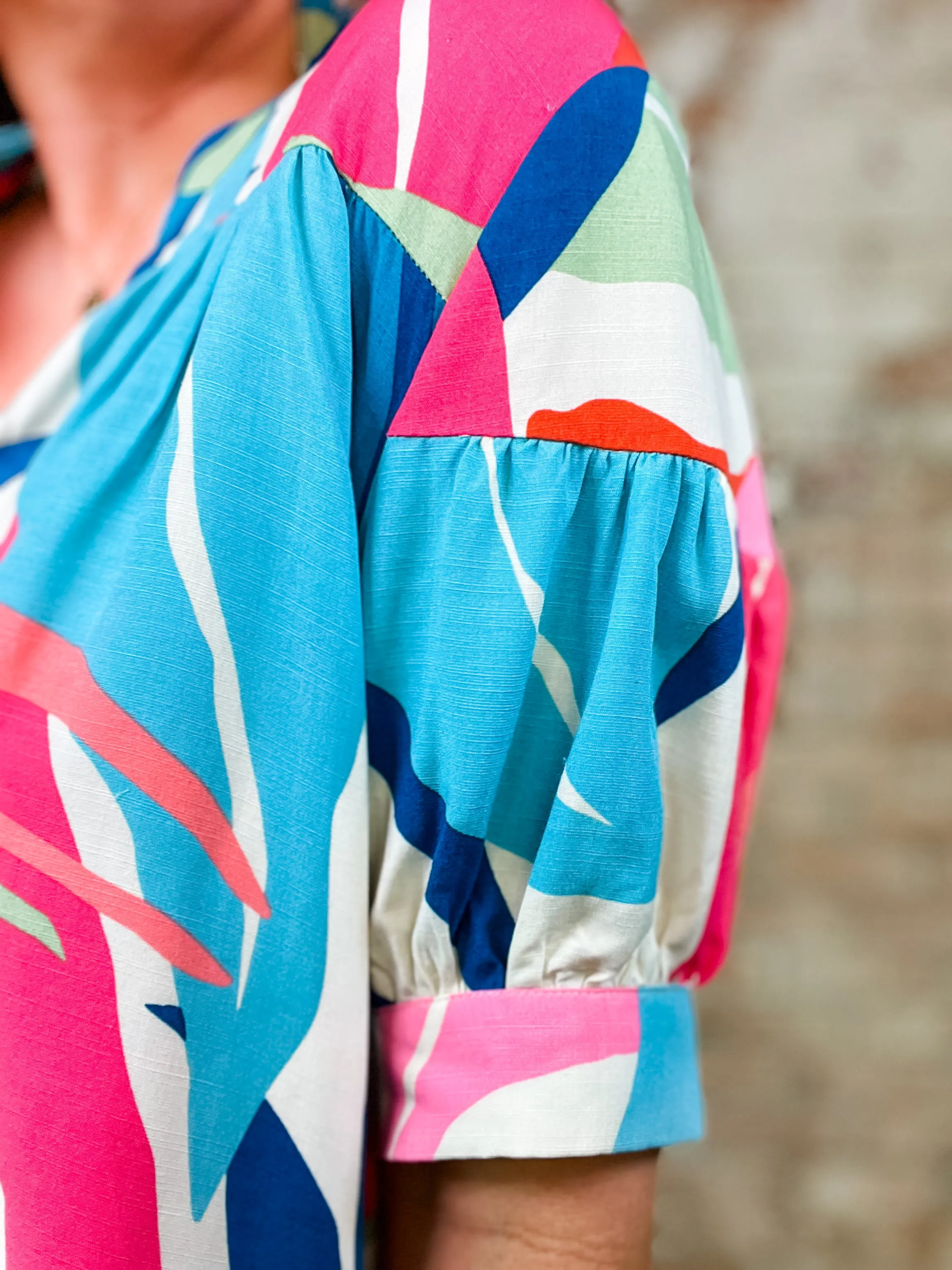 Clair Multicolor Tropical Top - FINAL SALE