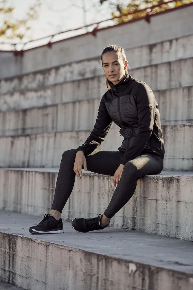 Clique Custer Ladies Fleece Jacket | Lightly Padded | Quilted | Reflective Print | Black | XS-3XL