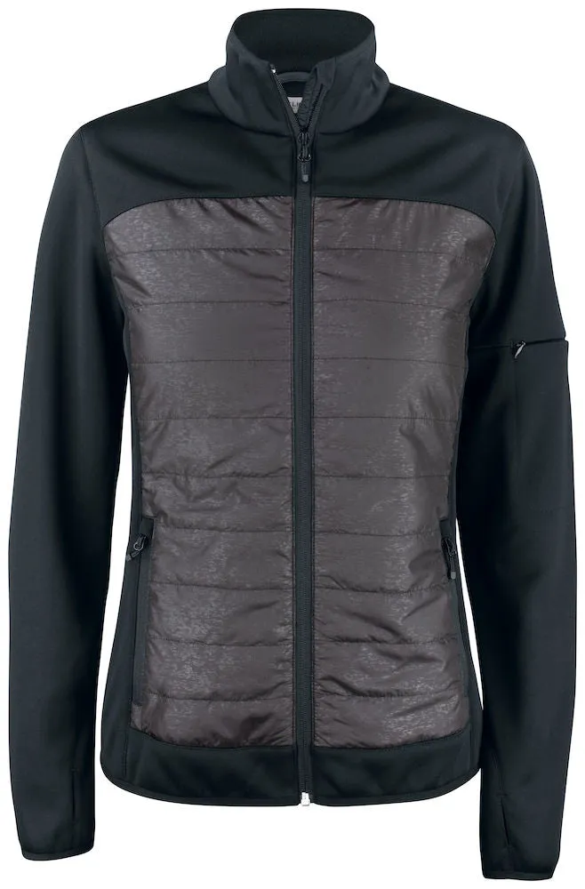 Clique Custer Ladies Fleece Jacket | Lightly Padded | Quilted | Reflective Print | Black | XS-3XL