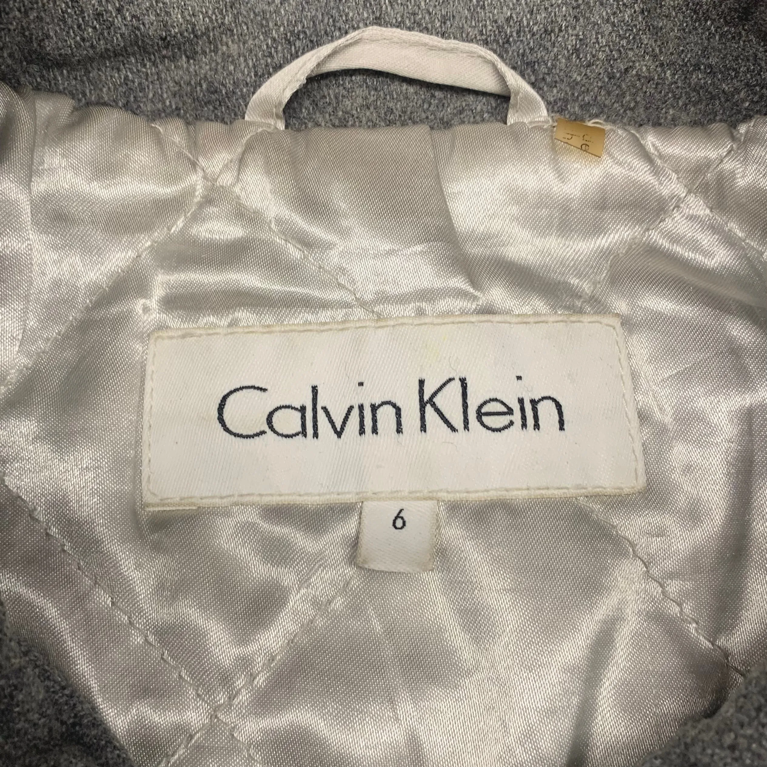 Coat Peacoat By Calvin Klein In Grey, Size: S