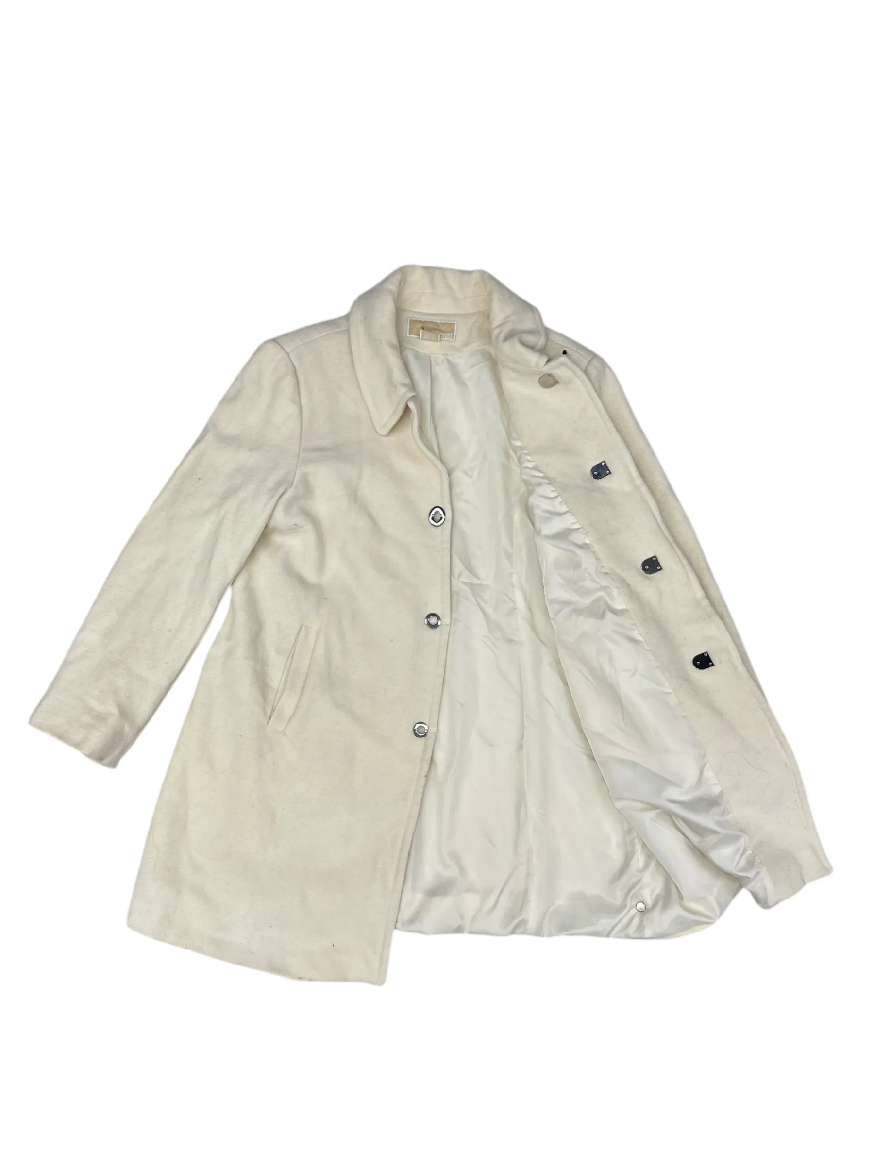 Coat Peacoat By Michael Kors In Ivory, Size: 14