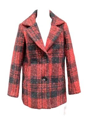 Coat Peacoat By Sam Edelman In Plaid Pattern, Size: Xxs