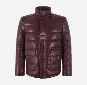 Cornwall Padded Quilted Jacket Mens Classic Puffer Leather Jacket