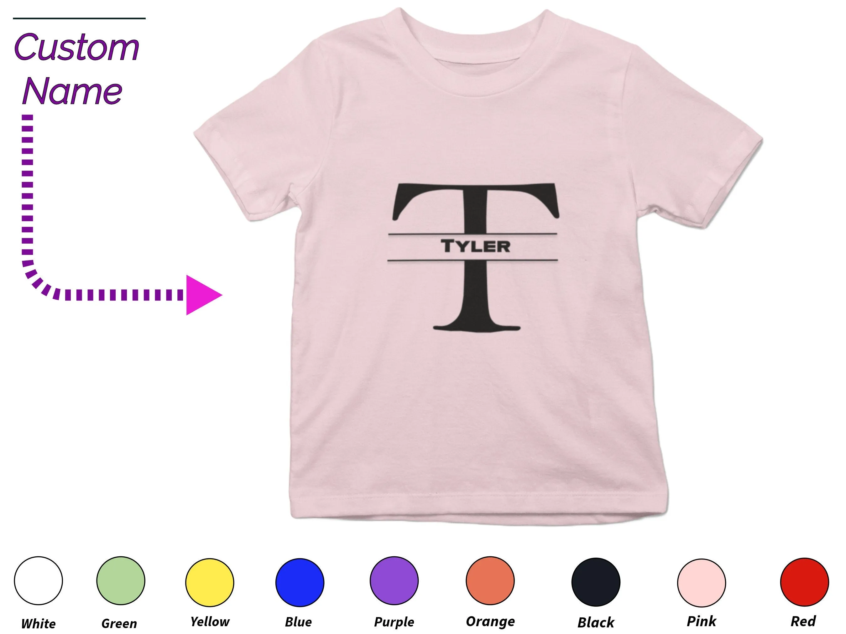 Custom Toddler Shirt Gift for Birthday Girl Custom your Letter T On Shirt