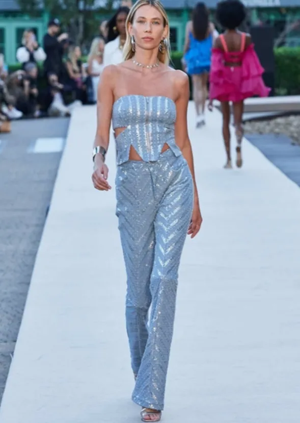 Denim & Sequin Top