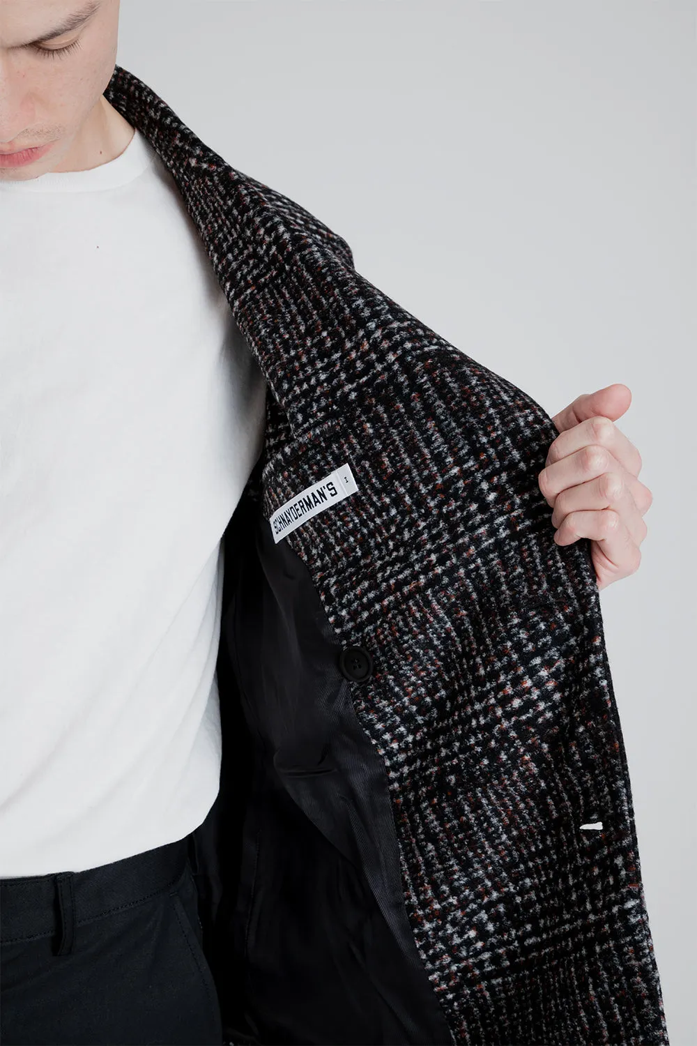 Double Breasted Checked Blazer - Rust / Black