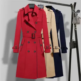Double Breasted Long Trench with Belt