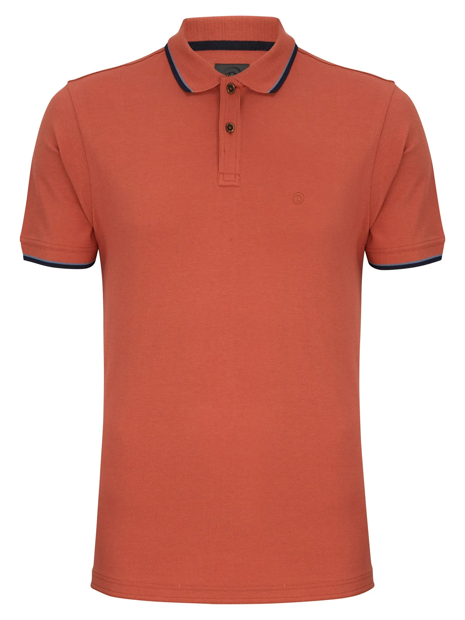 Douglas Short Sleeve 3 Button Polo Shirt - Rust
