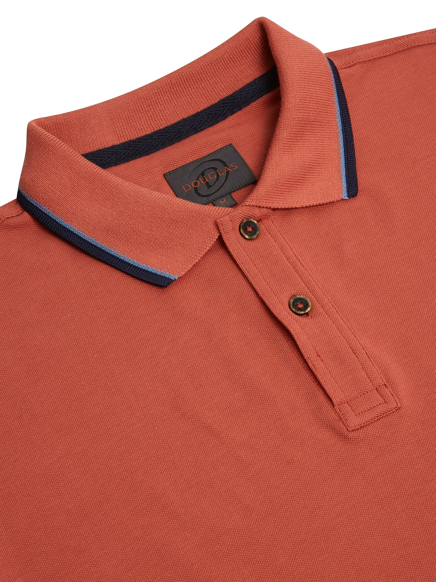 Douglas Short Sleeve 3 Button Polo Shirt - Rust