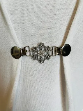 Dress Clips Snowflake Dress Cinch Clips for Cardigan Clasp Rhinestone Waistband Tightener for Dress Clip for Sweater Clips  Gift for Her