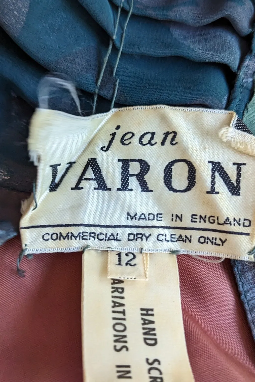 Early 1970s Jean Varon Vintage High Neck Prairie Smock Dress