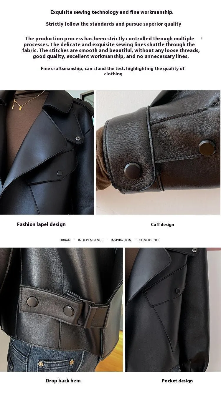 Elegant Women's Genuine Leather Jacket - Sheepskin jacket Short for Stylish Commutes