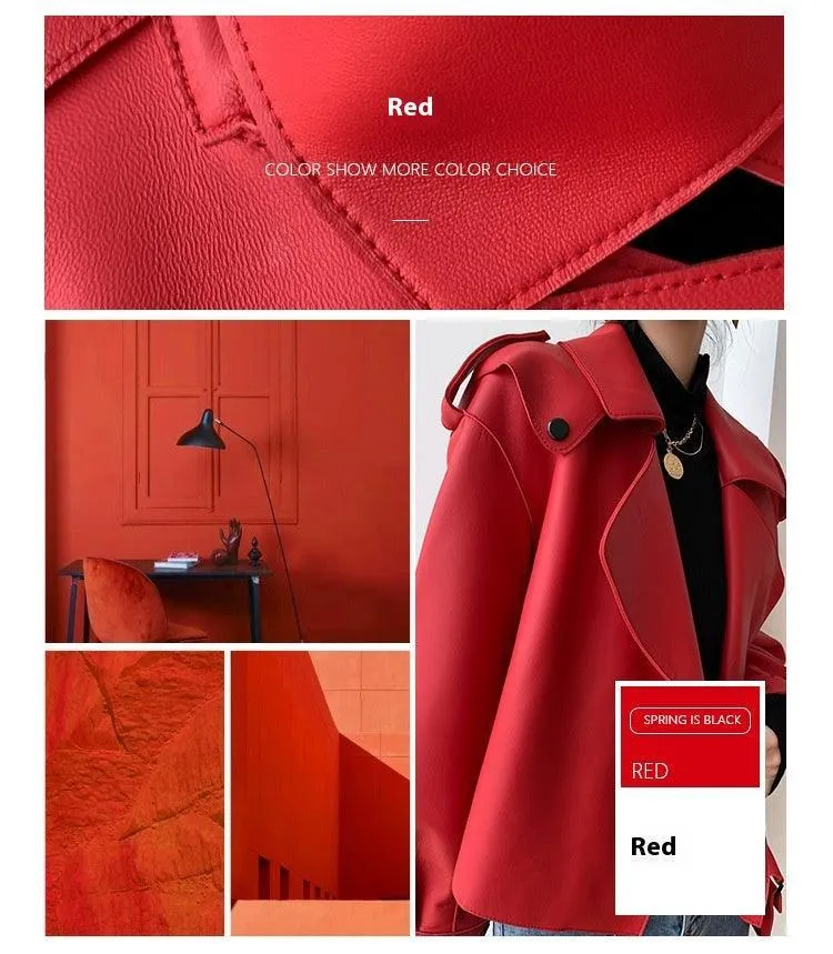 Elegant Women's Genuine Leather Jacket - Sheepskin jacket Short for Stylish Commutes