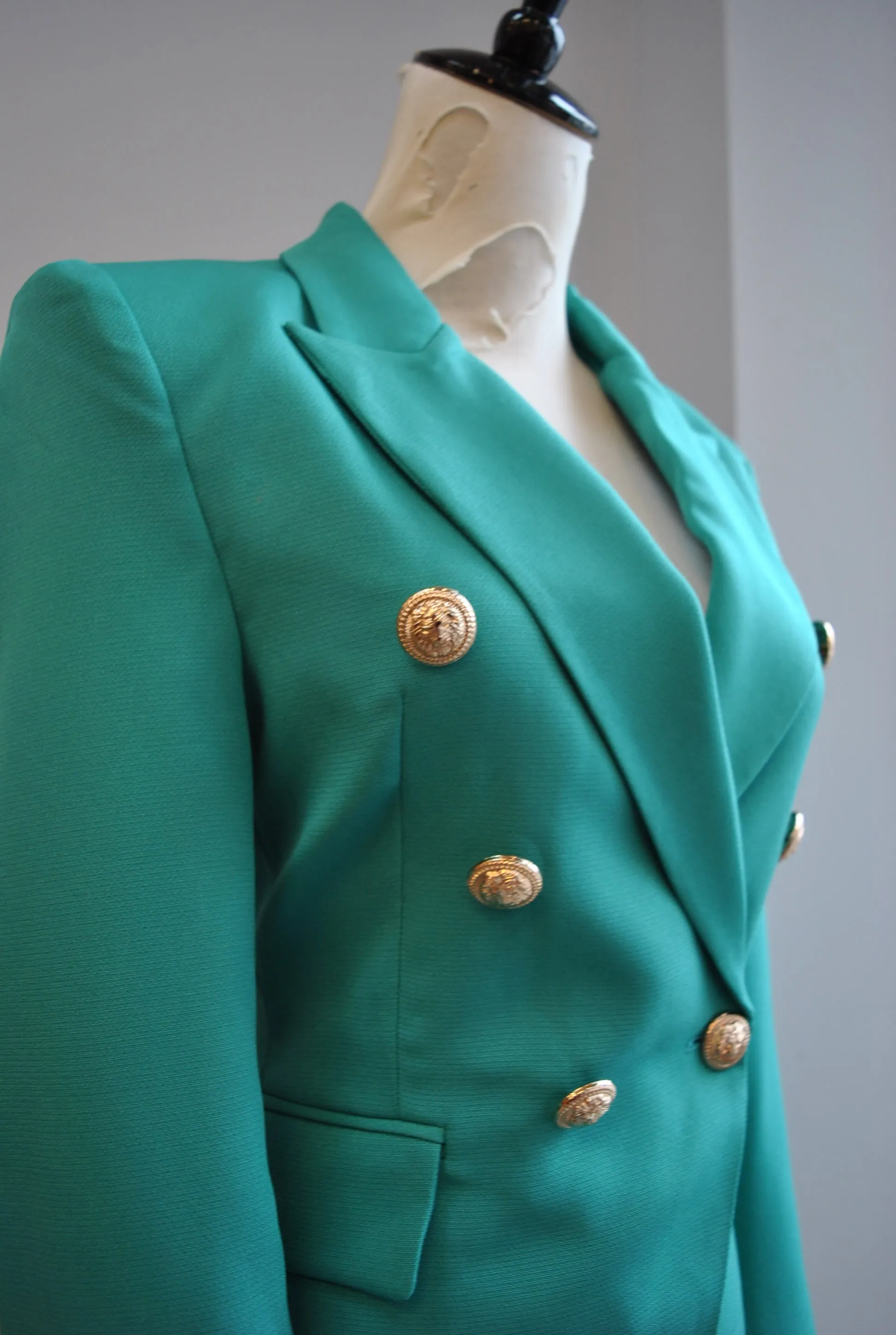EMERALD GREEN DOUBLE BREASTED BLAZER