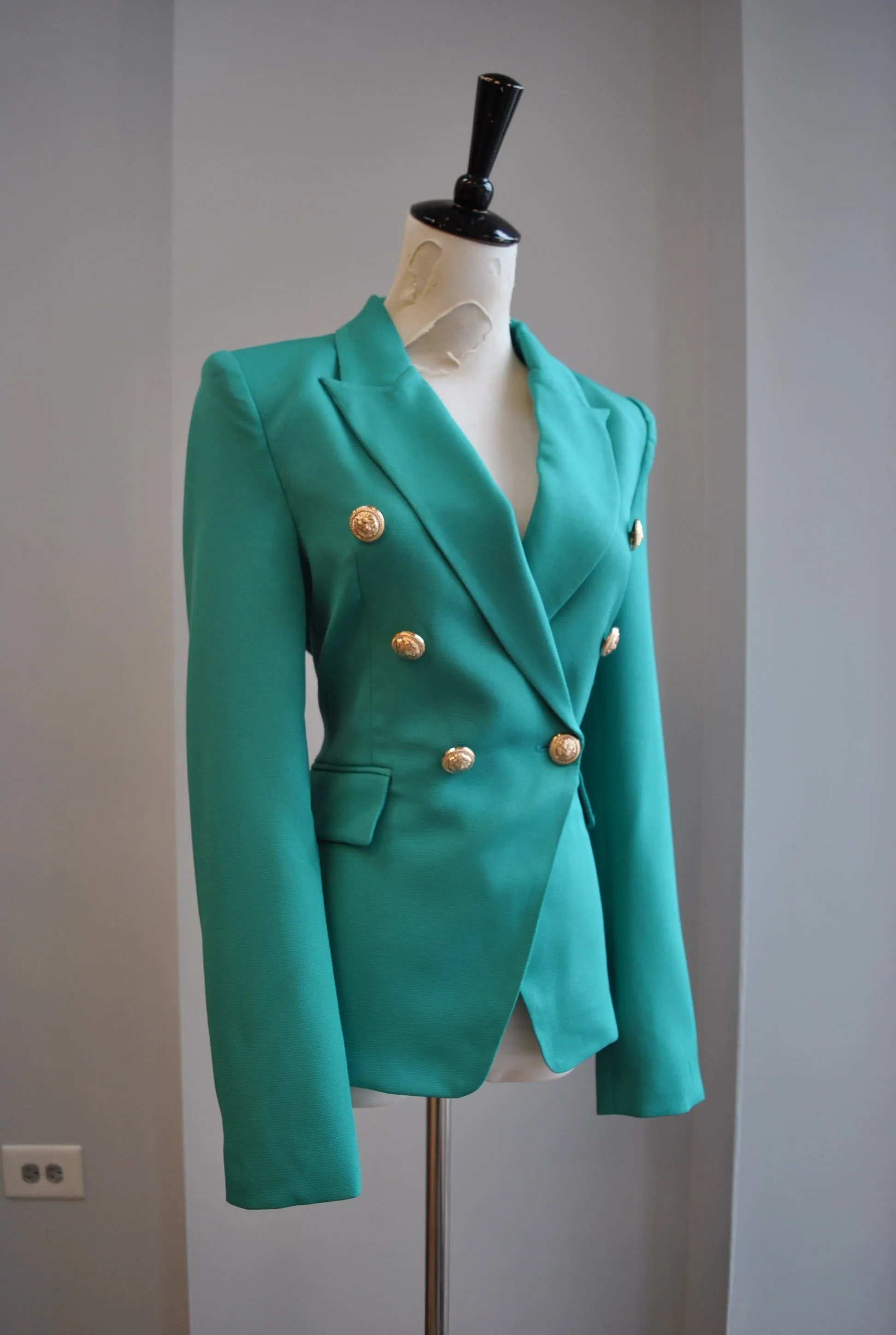 EMERALD GREEN DOUBLE BREASTED BLAZER