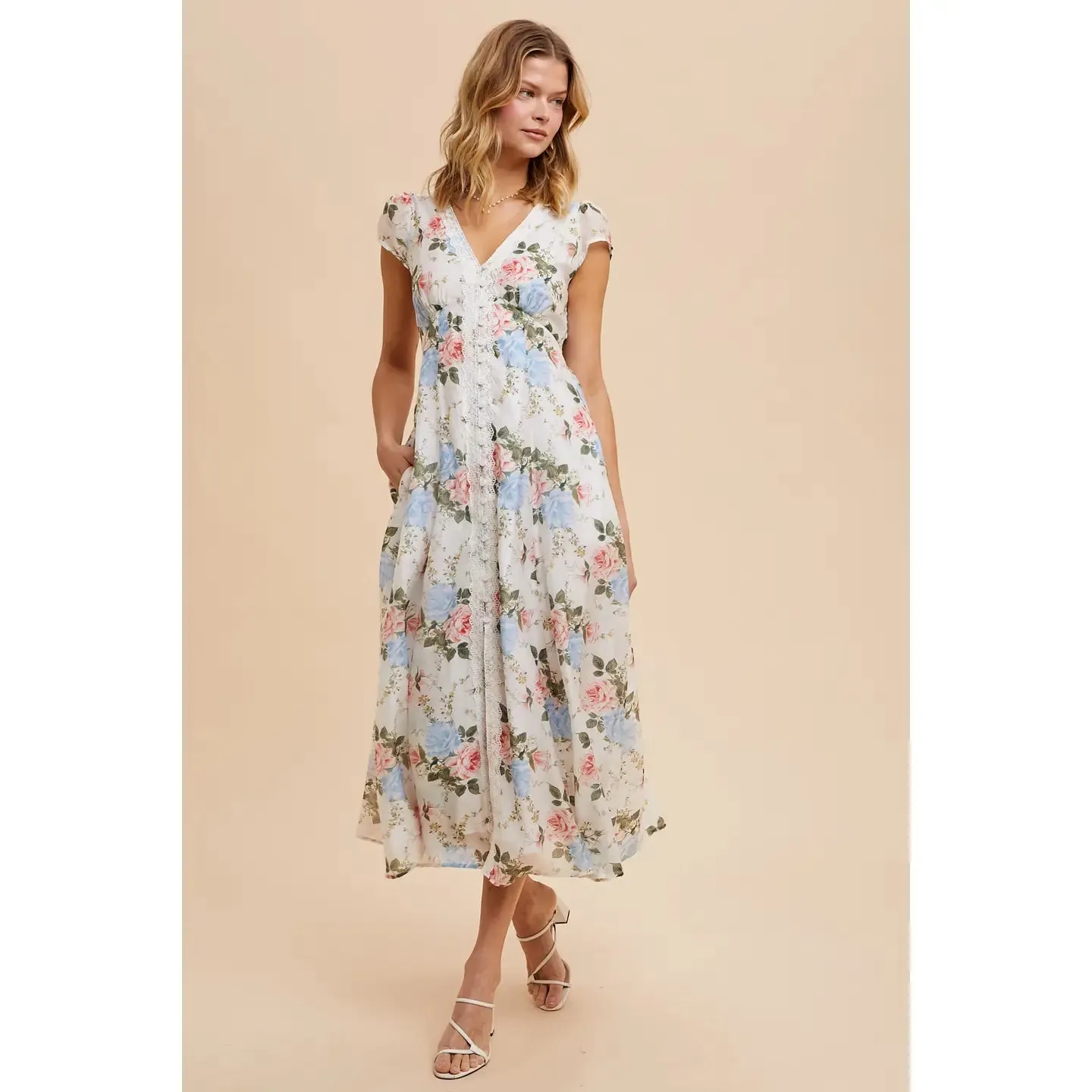 Enchanting Moments Lace Trim Dress