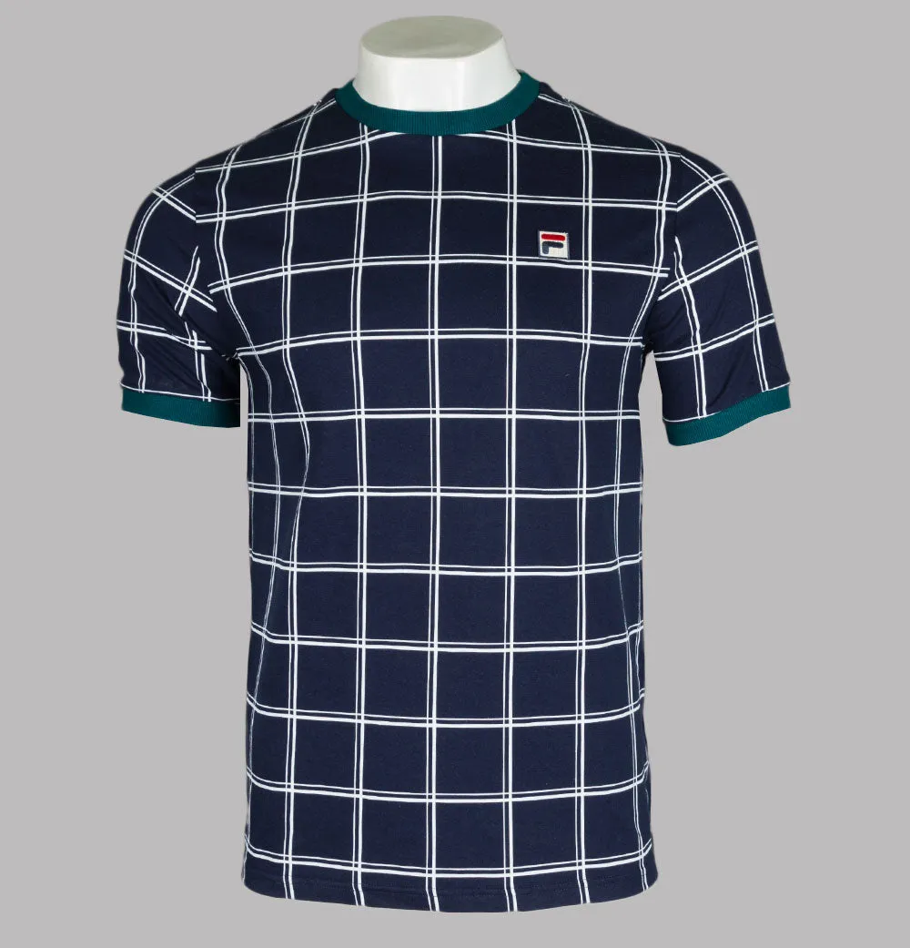 Fila Vintage Slate Ringer T-Shirt Navy