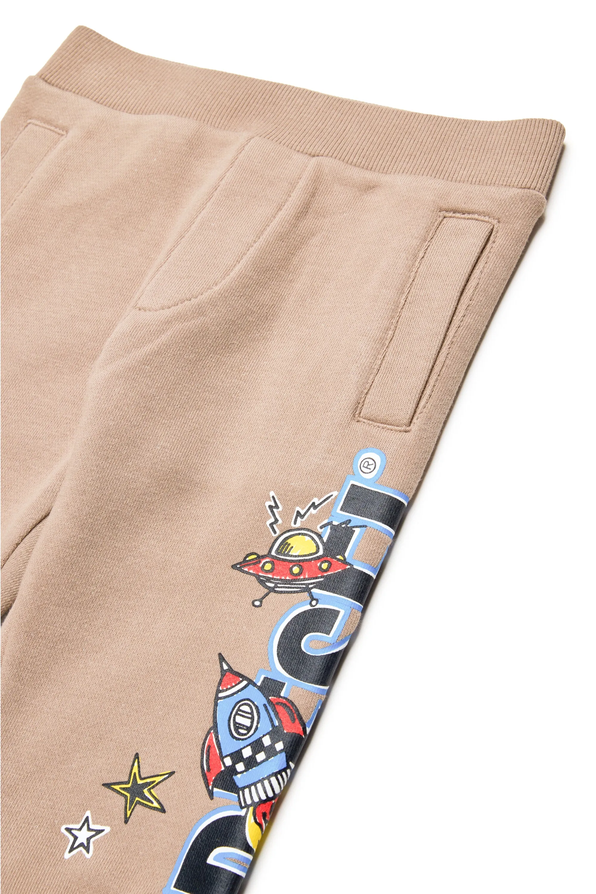Fleece jogger trousers with funny graphic