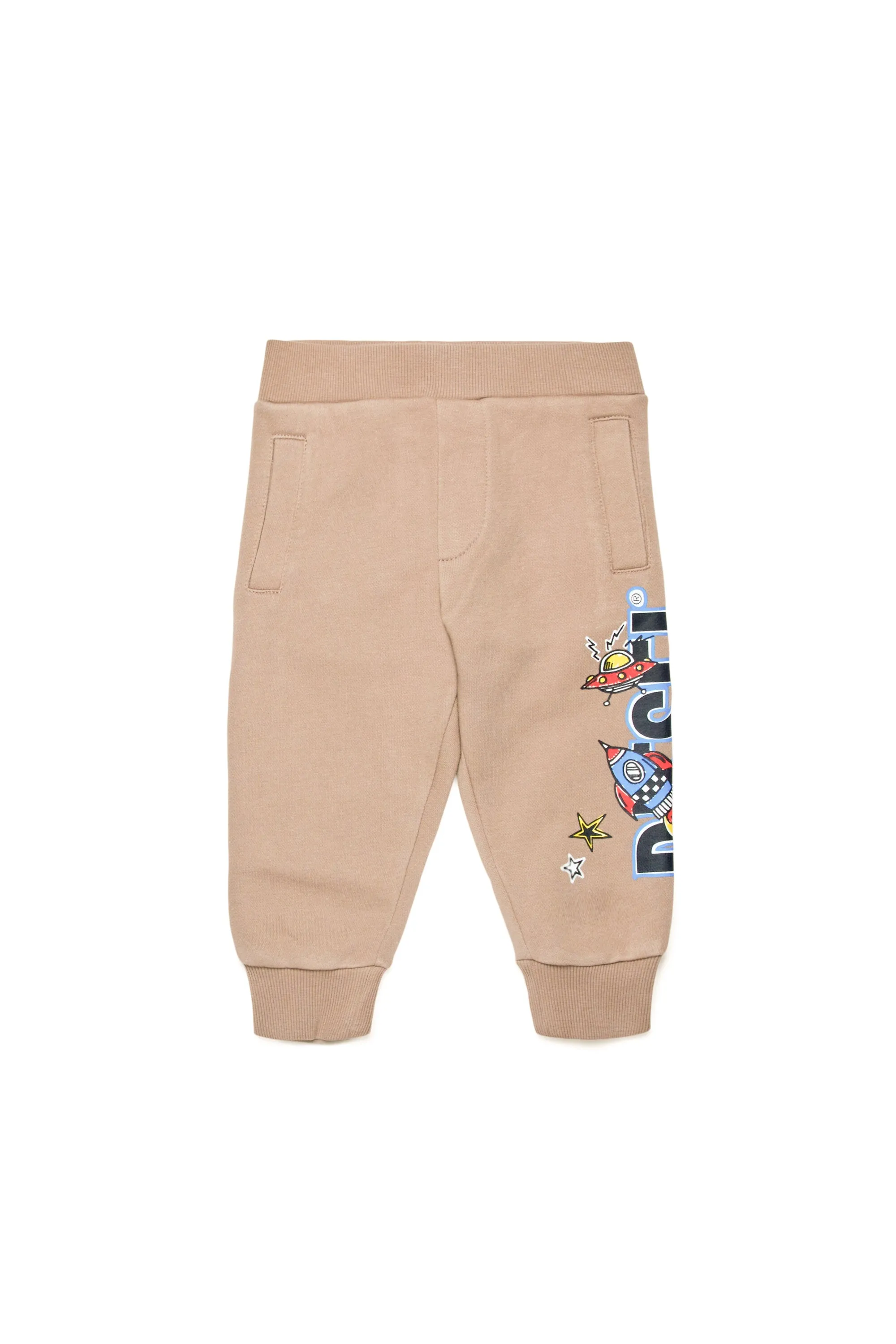 Fleece jogger trousers with funny graphic