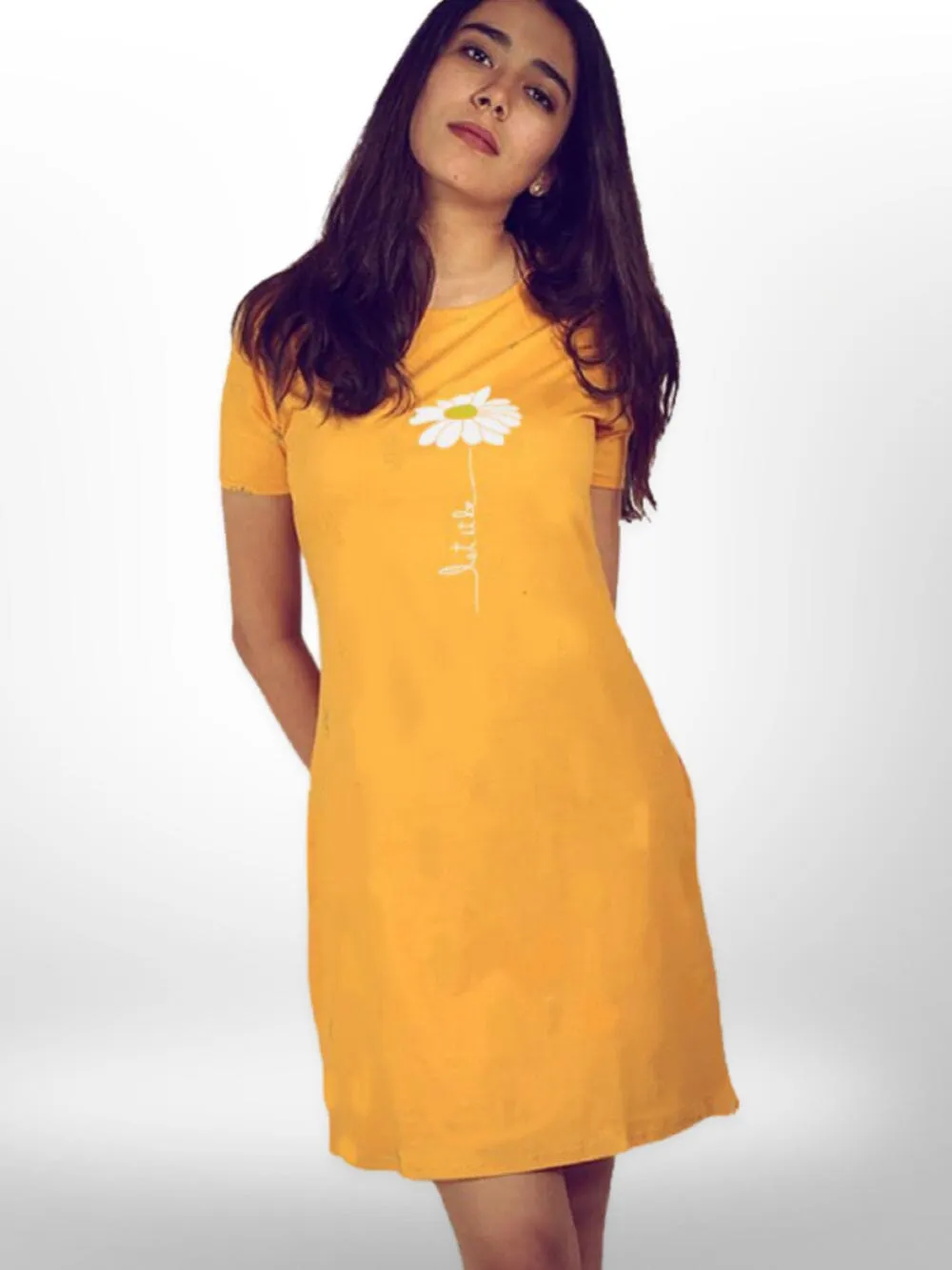 Flower Make You Happy Long T-shirt For Women's