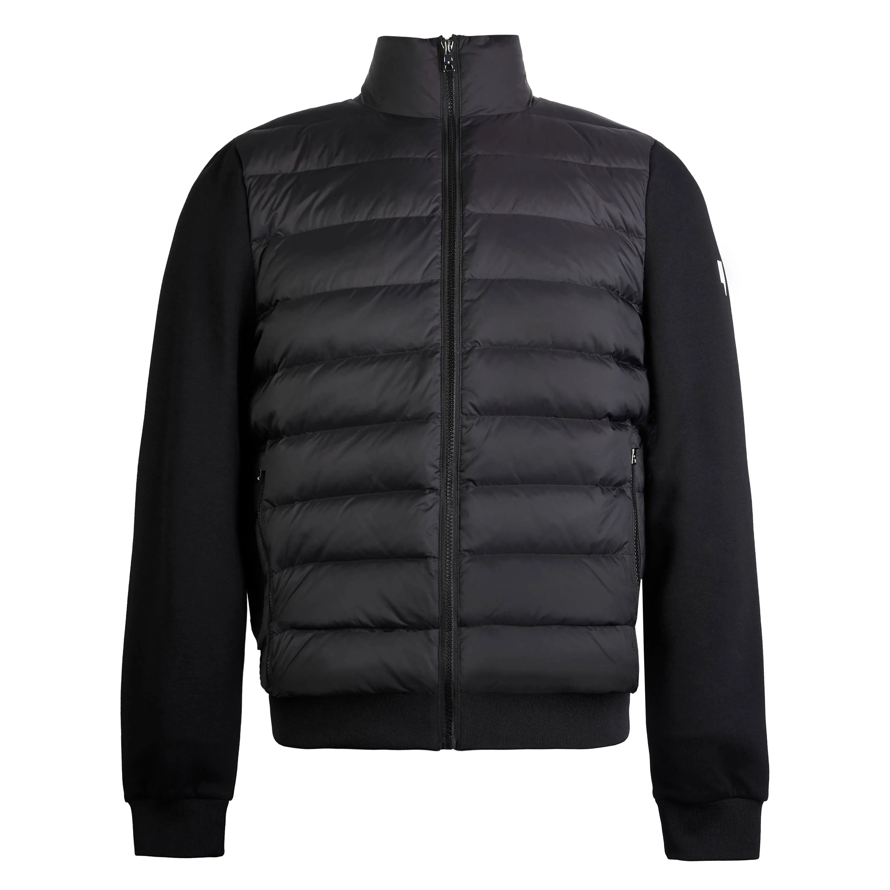 FUNNEL NECK PANEL JACKET BLACK